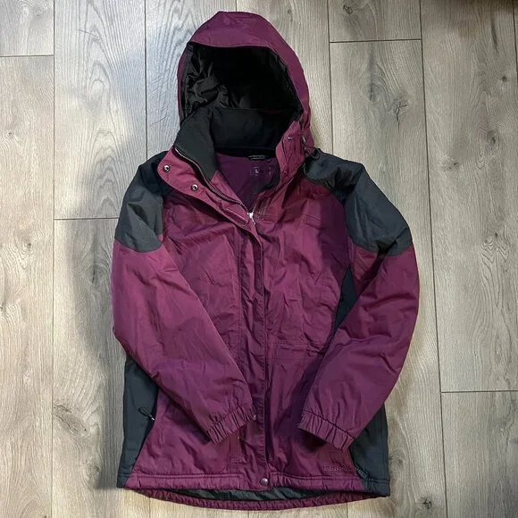LL Bean Purple and Black Ski Jacket Women's Small - Picture 2 of 6